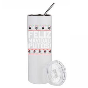 Ugly Mexican Christmas Feliz Navidad Putos Funny Gift Stainless Steel Tumbler