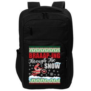 Ugly Motocross Christmas Braaap Through The Snow Impact Tech Backpack