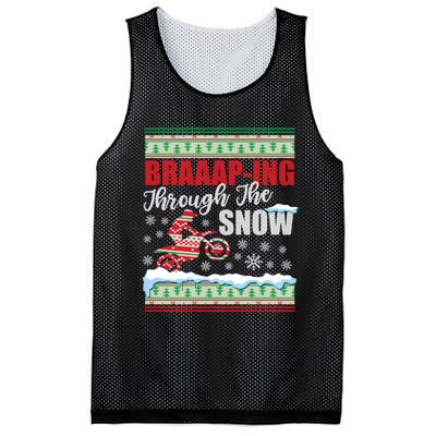 Ugly Motocross Christmas Braaap Through The Snow Mesh Reversible Basketball Jersey Tank