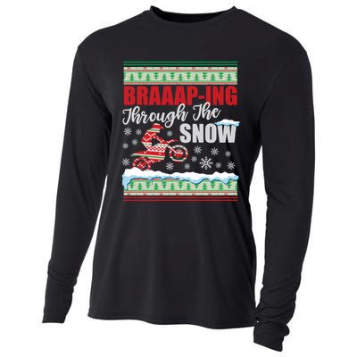 Ugly Motocross Christmas Braaap Through The Snow Cooling Performance Long Sleeve Crew