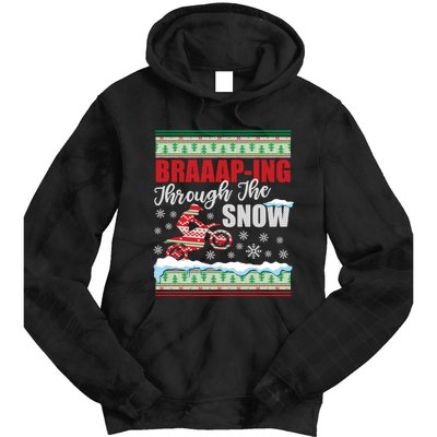 Ugly Motocross Christmas Braaap Through The Snow Tie Dye Hoodie