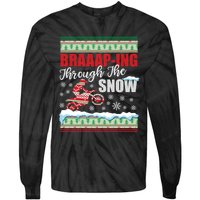 Ugly Motocross Christmas Braaap Through The Snow Tie-Dye Long Sleeve Shirt