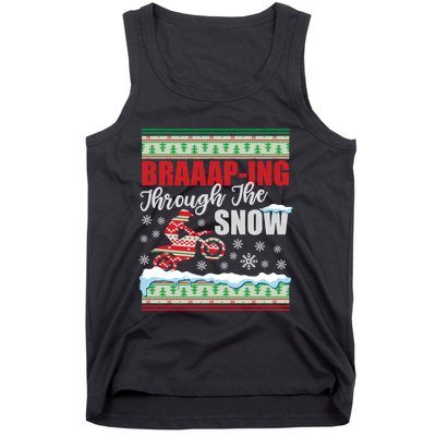 Ugly Motocross Christmas Braaap Through The Snow Tank Top