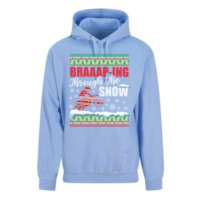 Ugly Motocross Christmas Braaap Through The Snow Unisex Surf Hoodie