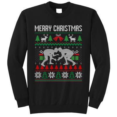 Ugly Merry Christmas Wrestling Wrestler Santa Xmas Costume Sweatshirt