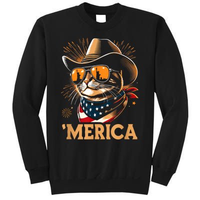 Usa Merica Cat 4th Of July Funny Patriotic Sweatshirt