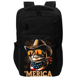 Usa Merica Cat 4th Of July Funny Patriotic Impact Tech Backpack