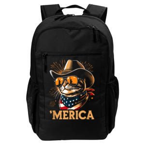 Usa Merica Cat 4th Of July Funny Patriotic Daily Commute Backpack