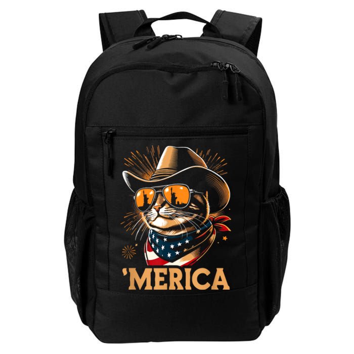 Usa Merica Cat 4th Of July Funny Patriotic Daily Commute Backpack