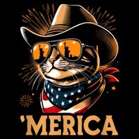 Usa Merica Cat 4th Of July Funny Patriotic Sustainable Bucket Hat