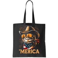 Usa Merica Cat 4th Of July Funny Patriotic Tote Bag