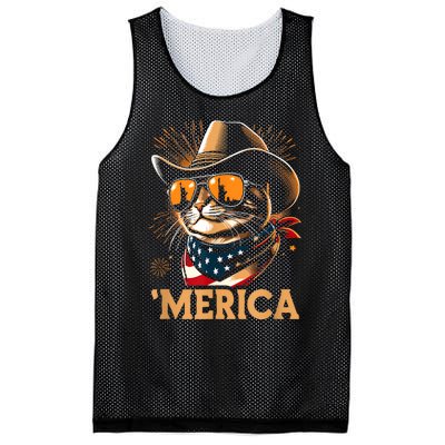 Usa Merica Cat 4th Of July Funny Patriotic Mesh Reversible Basketball Jersey Tank