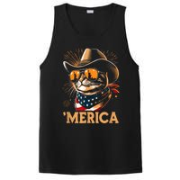 Usa Merica Cat 4th Of July Funny Patriotic PosiCharge Competitor Tank