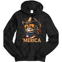 Usa Merica Cat 4th Of July Funny Patriotic Tie Dye Hoodie