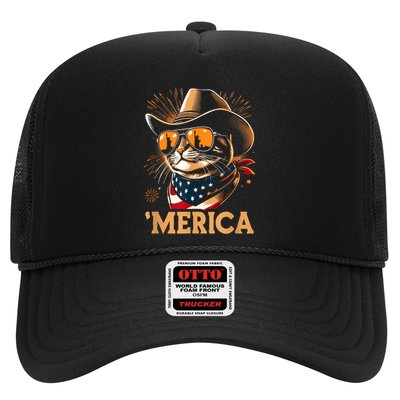 Usa Merica Cat 4th Of July Funny Patriotic Trucker Hat