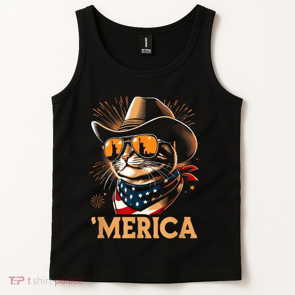 Usa Merica Cat 4th Of July Funny Patriotic Tank Top