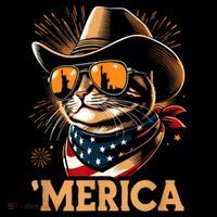 Usa Merica Cat 4th Of July Funny Patriotic Tank Top