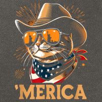 Usa Merica Cat 4th Of July Funny Patriotic Cotton Canvas Backpack