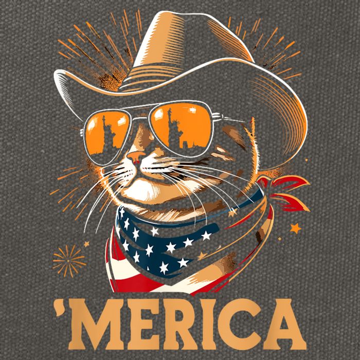 Usa Merica Cat 4th Of July Funny Patriotic Cotton Canvas Backpack
