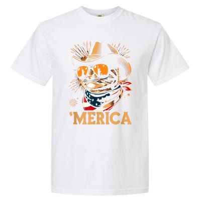 Usa Merica Cat 4th Of July Funny Patriotic Garment-Dyed Heavyweight T-Shirt