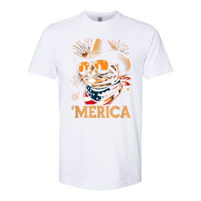 Usa Merica Cat 4th Of July Funny Patriotic Softstyle CVC T-Shirt