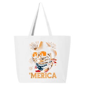 Usa Merica Cat 4th Of July Funny Patriotic 25L Jumbo Tote