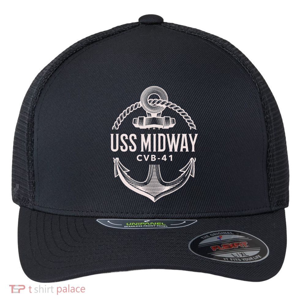 Uss Midway Cvb41 Aircraft Carrier Uss Midway Flexfit Unipanel Trucker Cap