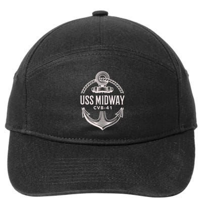 Uss Midway Cvb41 Aircraft Carrier Uss Midway 7-Panel Snapback Hat