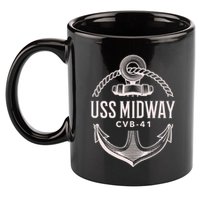 Uss Midway Cvb41 Aircraft Carrier Uss Midway 11oz C Handle Ceramic Mug