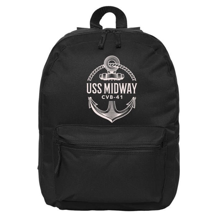 Uss Midway Cvb41 Aircraft Carrier Uss Midway 16 in Basic Backpack
