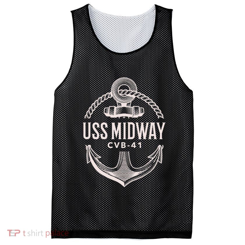 Uss Midway Cvb41 Aircraft Carrier Uss Midway Mesh Reversible Basketball Jersey Tank