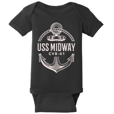 Uss Midway Cvb41 Aircraft Carrier Uss Midway Baby Bodysuit