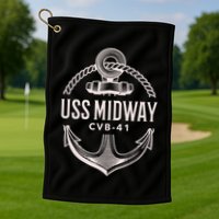 Uss Midway Cvb41 Aircraft Carrier Uss Midway Golf Towel
