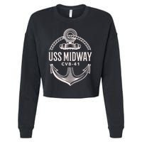 Uss Midway Cvb41 Aircraft Carrier Uss Midway Cropped Pullover Crew