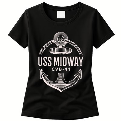 Uss Midway Cvb41 Aircraft Carrier Uss Midway Womens T-Shirt