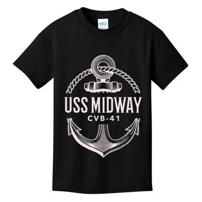 Uss Midway Cvb41 Aircraft Carrier Uss Midway Kids T-Shirt