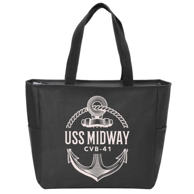 Uss Midway Cvb41 Aircraft Carrier Uss Midway Zip Tote Bag