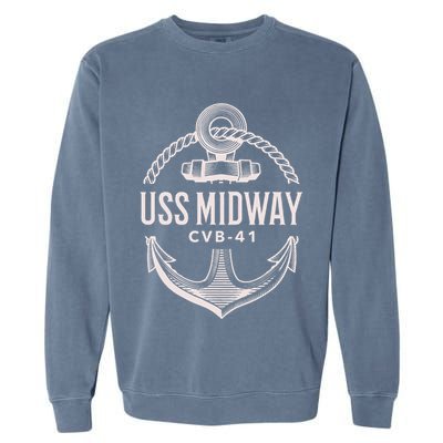 Uss Midway Cvb41 Aircraft Carrier Uss Midway Garment-Dyed Sweatshirt