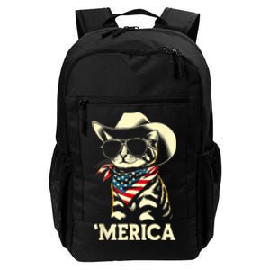 Usa Merica Cat 4th Of July Funny Patriotic Daily Commute Backpack