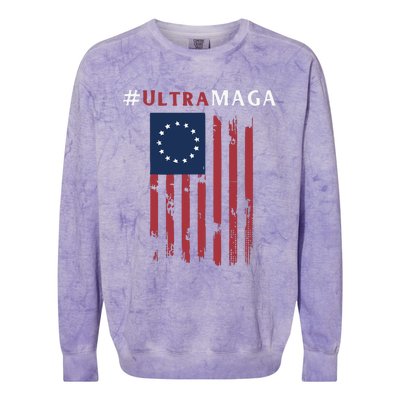 Ultra MAGA Conservative Anti Biden Republican Colorblast Crewneck Sweatshirt