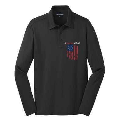 Ultra MAGA Conservative Anti Biden Republican Silk Touch Performance Long Sleeve Polo