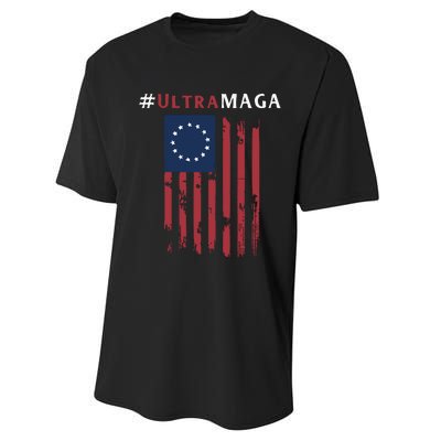 Ultra MAGA Conservative Anti Biden Republican Performance Sprint T-Shirt