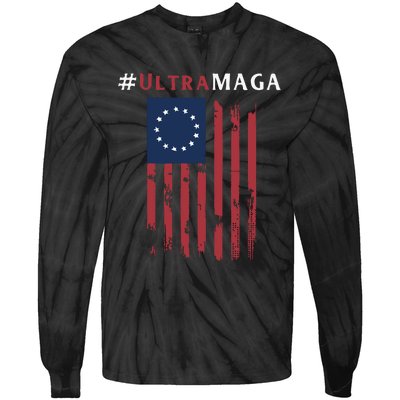 Ultra MAGA Conservative Anti Biden Republican Tie-Dye Long Sleeve Shirt