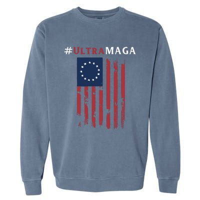 Ultra MAGA Conservative Anti Biden Republican Garment-Dyed Sweatshirt