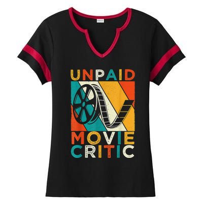 Unpaid Movie Critic Shirt - Film Cinema Motion Picture Fan Ladies Halftime Notch Neck Tee