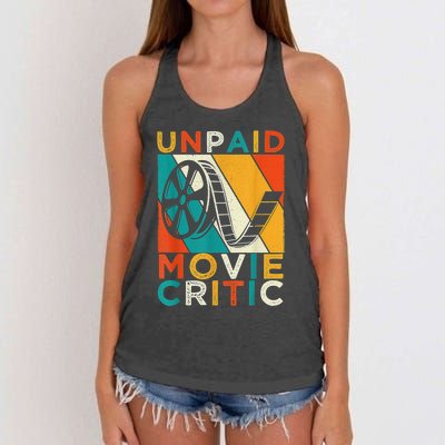 Unpaid Movie Critic Shirt - Film Cinema Motion Picture Fan Women's Knotted Racerback Tank