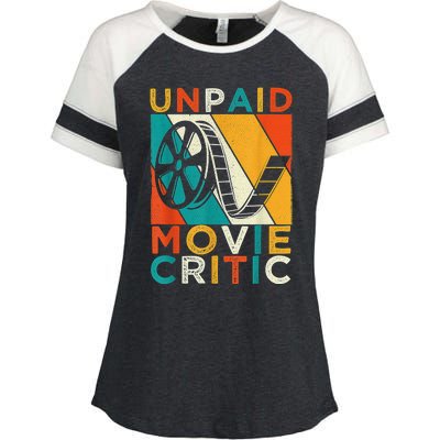 Unpaid Movie Critic Shirt - Film Cinema Motion Picture Fan Enza Ladies Jersey Colorblock Tee