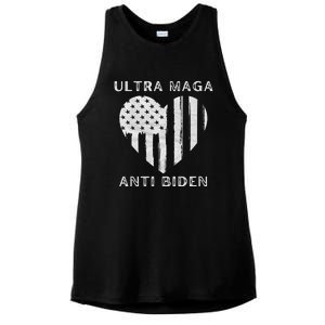 Utra MAGA Conservtive Anti Biden Fourth Of July Ladies PosiCharge Tri-Blend Wicking Tank