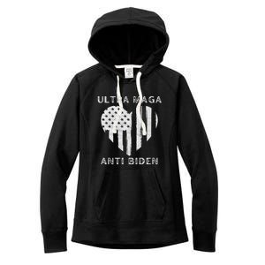 Utra MAGA Conservtive Anti Biden Fourth Of July Women's Fleece Hoodie