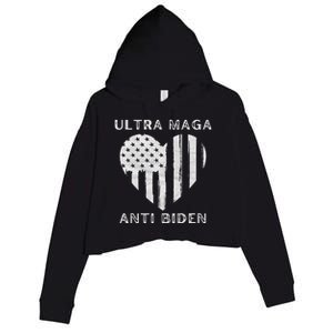 Utra MAGA Conservtive Anti Biden Fourth Of July Crop Fleece Hoodie